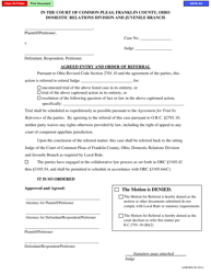 Document preview: Form eDR0800 Agreed Entry and Order of Referral - Franklin County, Ohio