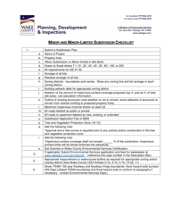 Document preview: Minor and Minor-Limited Subdivision Checklist - Wake County, North Carolina