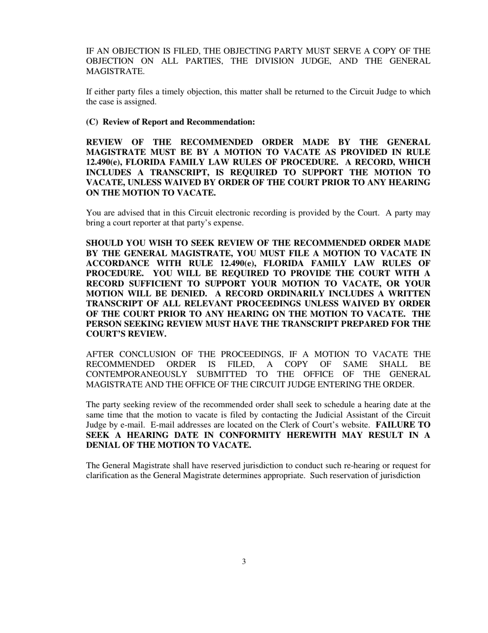 Order of Referral to General Magistrate - Miscellaneous Gms - Clay County, Florida, Page 3