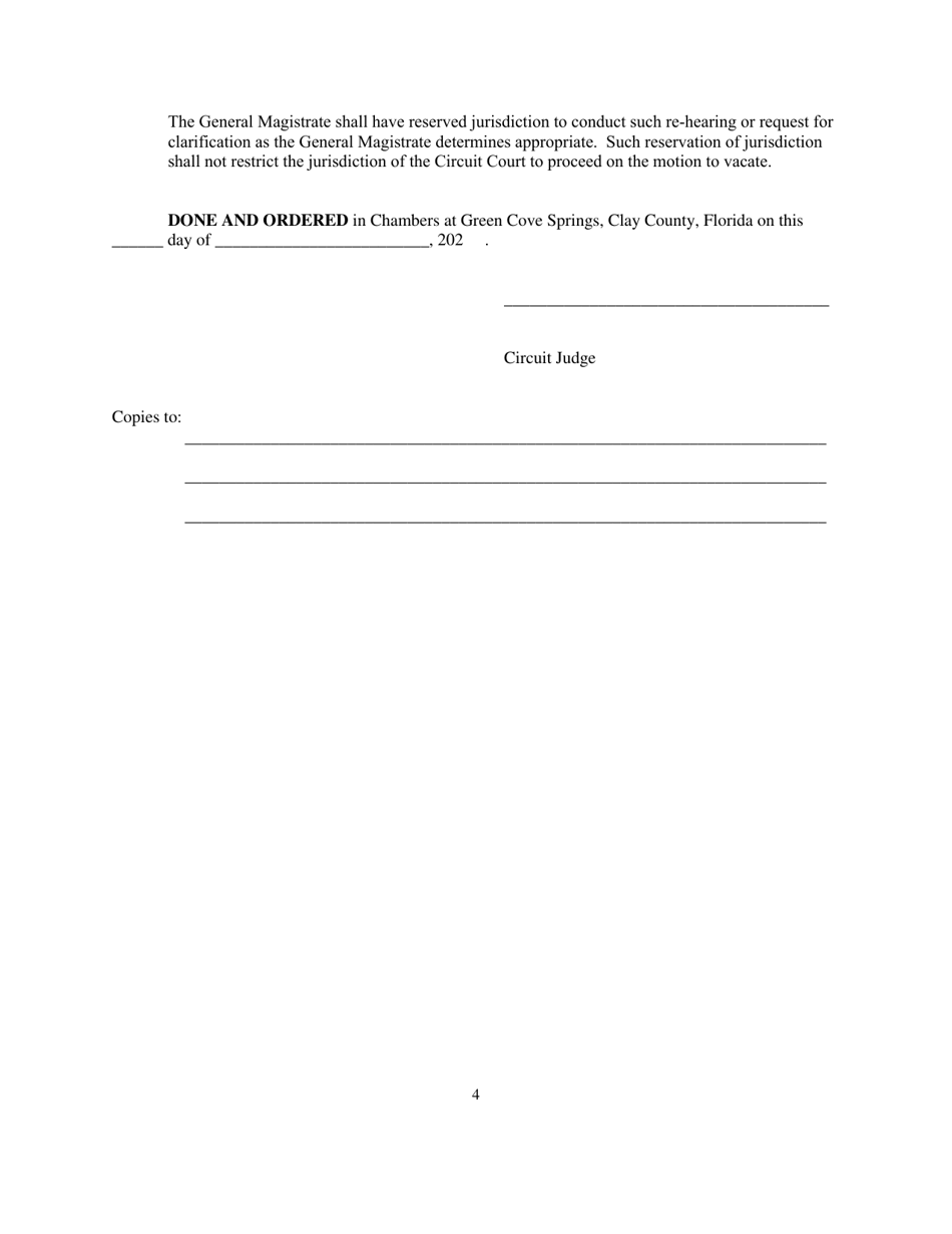 Order of Referral to General Magistrate - Final Hearing Gms - Clay County, Florida, Page 4