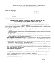 Document preview: Order to Seal Pursuant to Section 943.059, Florida Statutes, and Florida Rules of Criminal Procedure 3.692 - Clay County, Florida