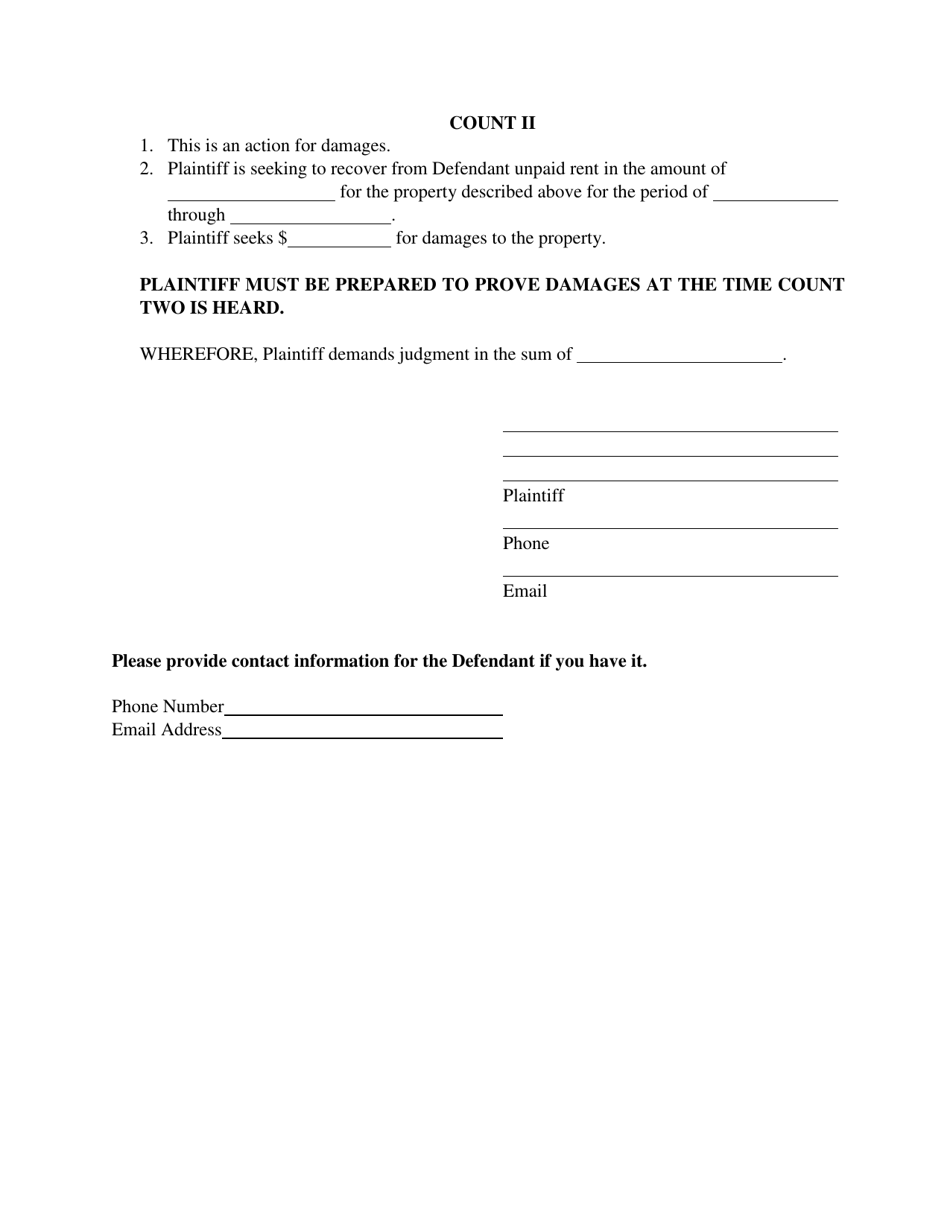Eviction Complaint - Clay County, Florida, Page 2