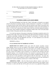 Standing Family Law Court Order - Clay County, Florida, Page 2