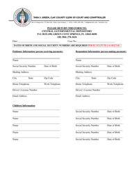 Document preview: Child Support Party Questionnaire Form - Clay County, Florida