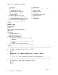 Form 1.997 Civil Cover Sheet - Clay County, Florida, Page 2