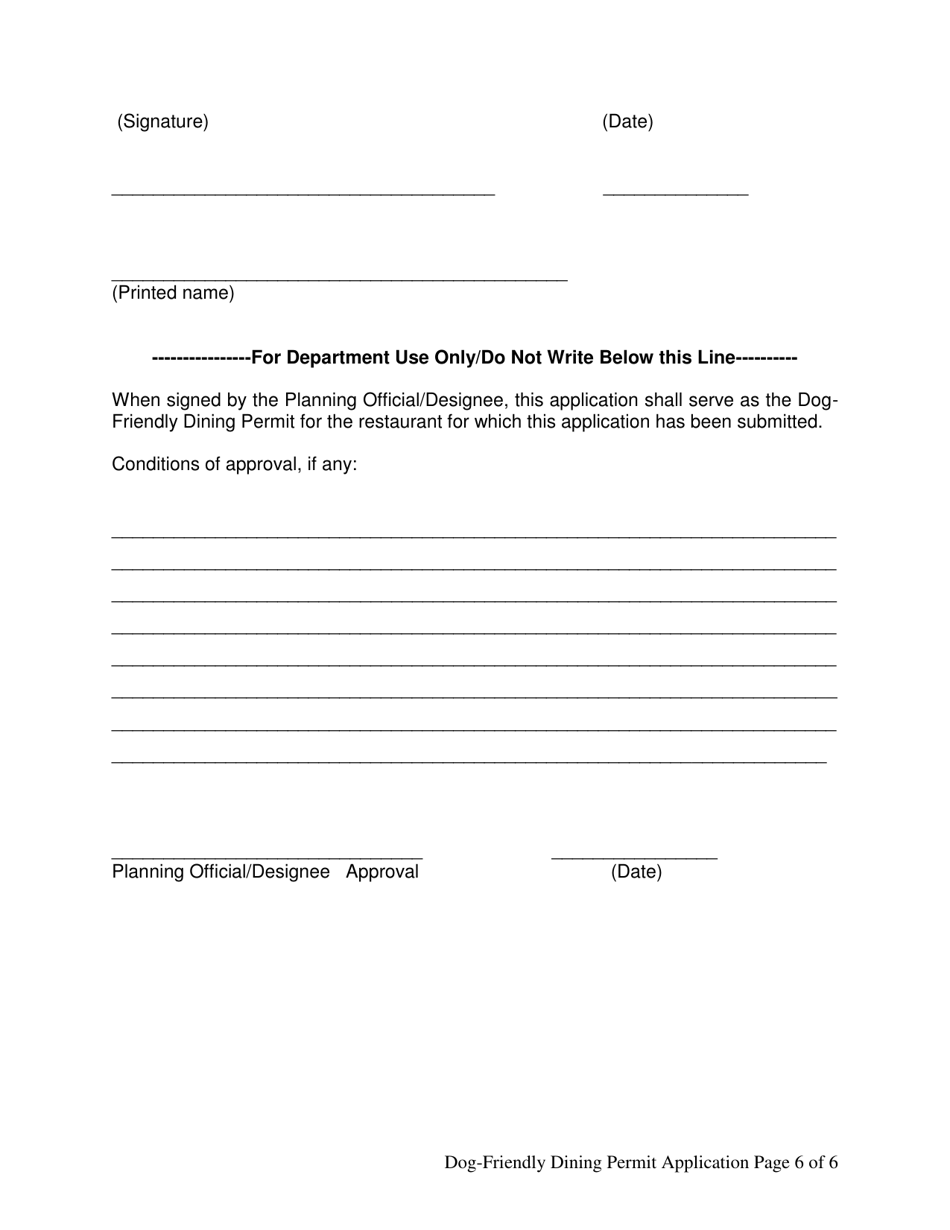 Application for Dog-Friendly Dining Establishment - Okaloosa County, Florida, Page 6