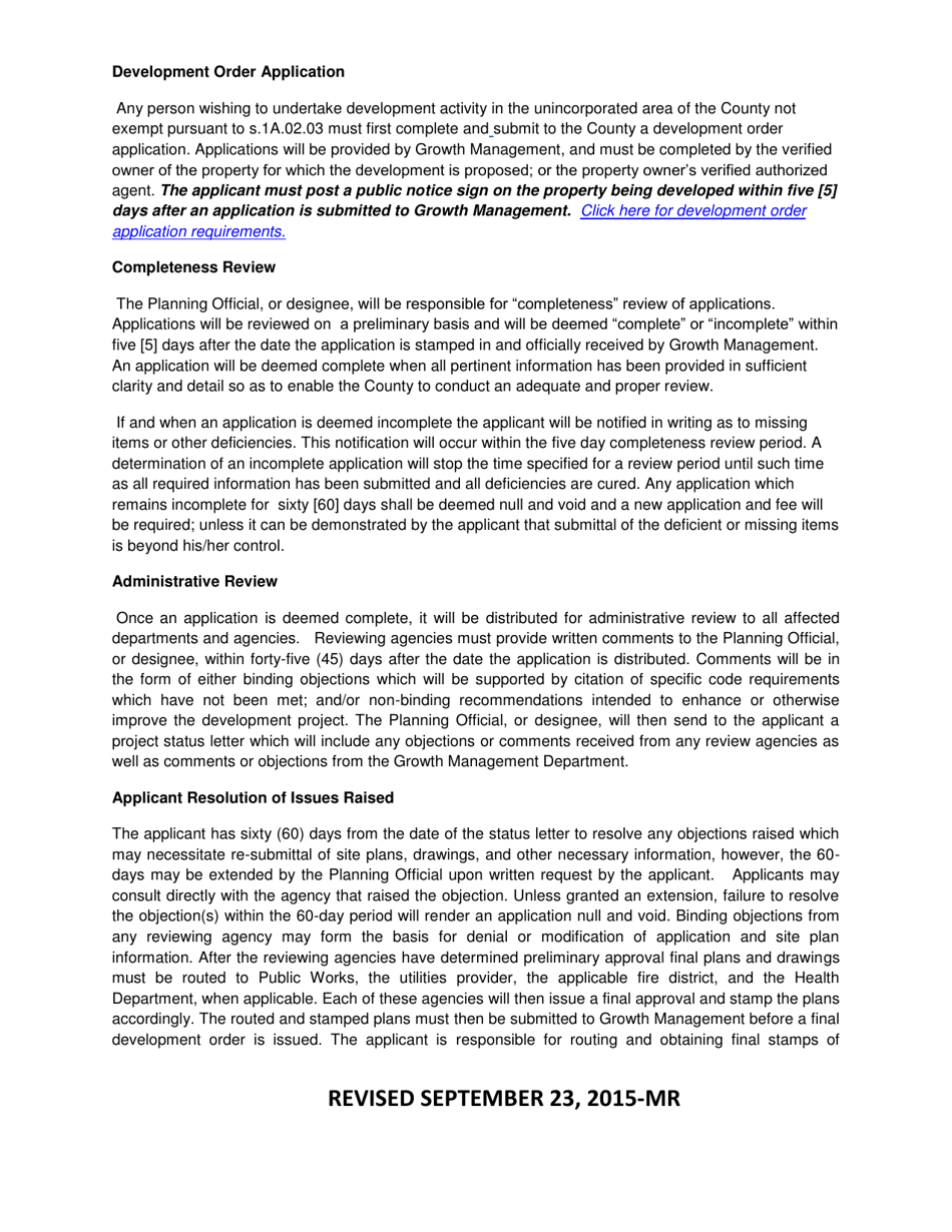 Application for Concurrency Compliance  Development Order Review - Okaloosa County, Florida, Page 3
