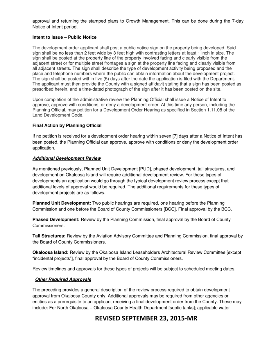 Application for Concurrency Compliance  Development Order Review - Okaloosa County, Florida, Page 4