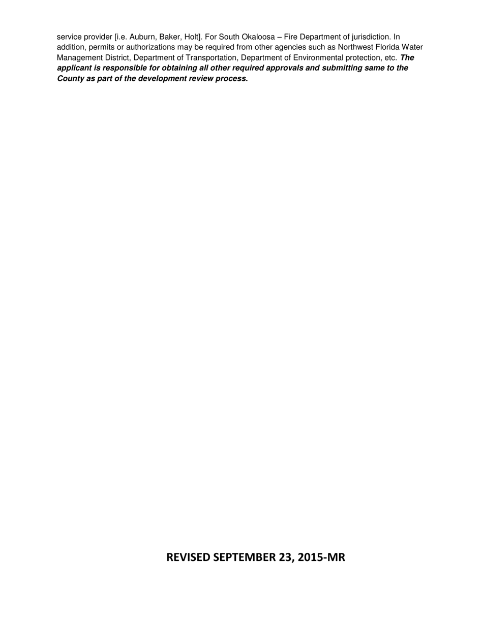 Application for Concurrency Compliance  Development Order Review - Okaloosa County, Florida, Page 5