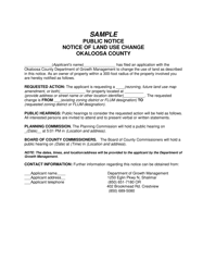 Document preview: Sample Notice of Land Use Change - Okaloosa County, Florida