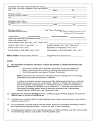 Building Permit Application - Okaloosa County, Florida, Page 2