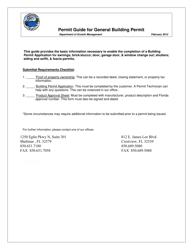 Document preview: Permit Guide for General Building Permit - Okaloosa County, Florida