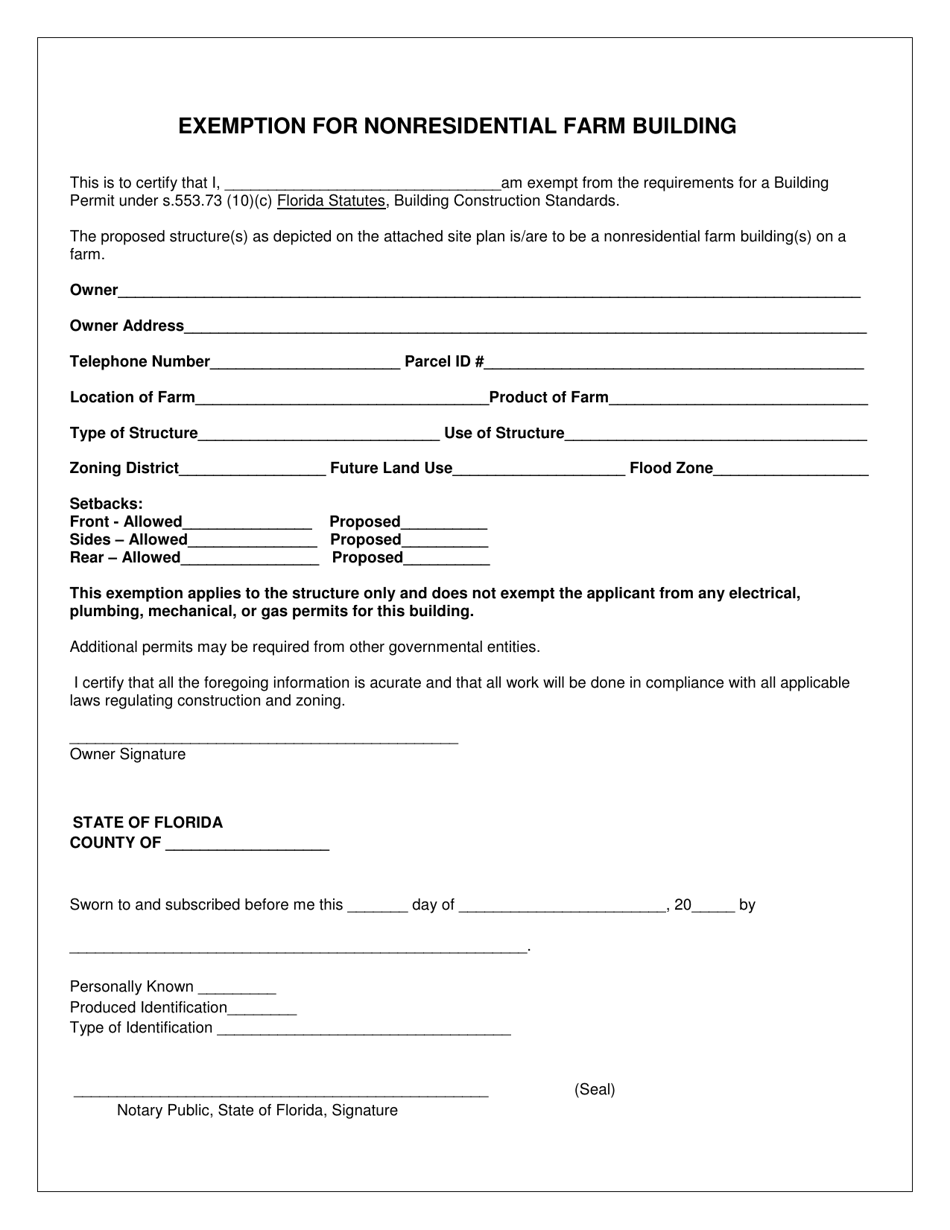 Exemption for Nonresidential Farm Building - Okaloosa County, Florida, Page 3