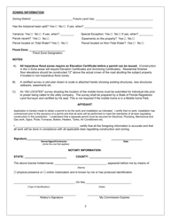 Mobile Home Permit Application - Okaloosa County, Florida, Page 3