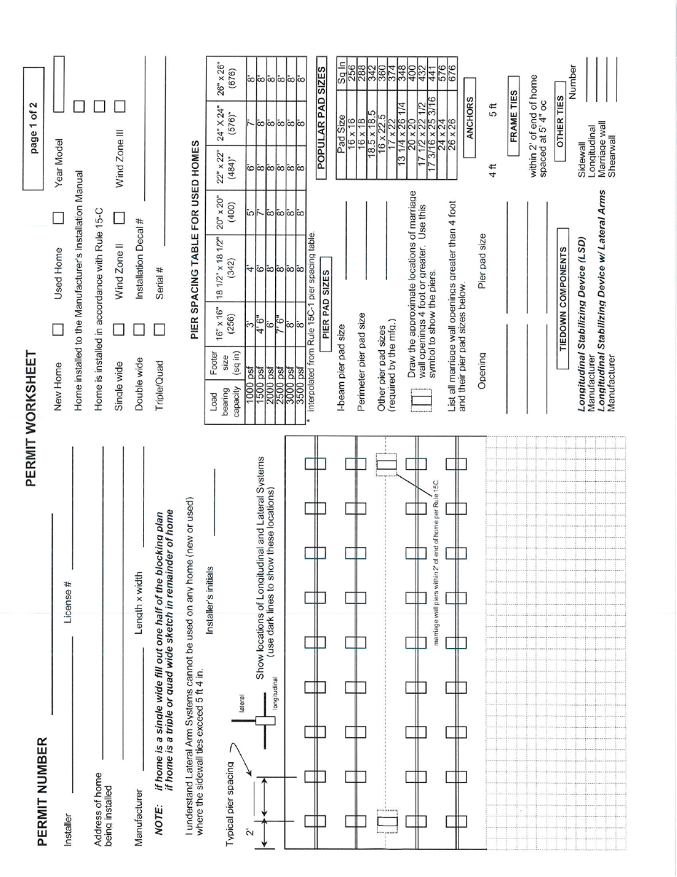 Mobile Home Permit Application - Okaloosa County, Florida, Page 4