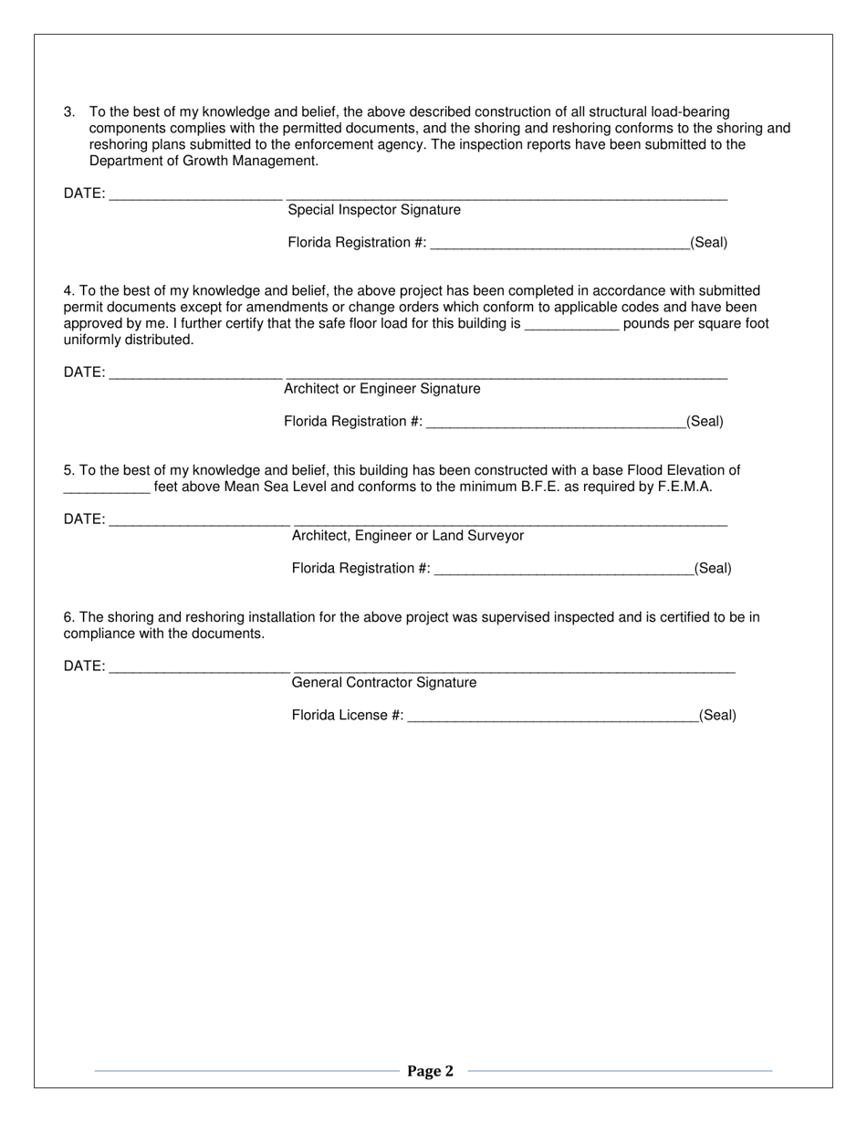 Threshold Building Affidavit - Okaloosa County, Florida, Page 2