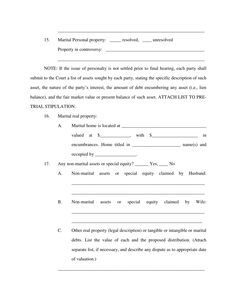 Pretrial Stipulation - Clay County, Florida, Page 4