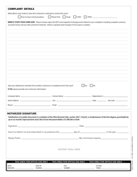 Contractor Complaint Form - Grove City, Ohio, Page 2