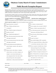 Document preview: Public Records Exemption Request - Okaloosa County, Florida