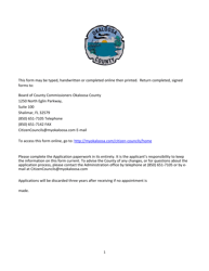 Document preview: Application for Okaloosa County Boards, Commissions, Councils and Committees - Okaloosa County, Florida