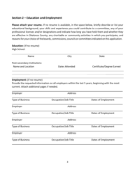Application for Okaloosa County Boards, Commissions, Councils and Committees - Okaloosa County, Florida, Page 3