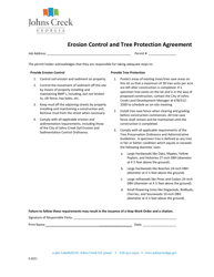 Document preview: Erosion Control and Tree Protection Agreement - City of Johns Creek, Georgia (United States)