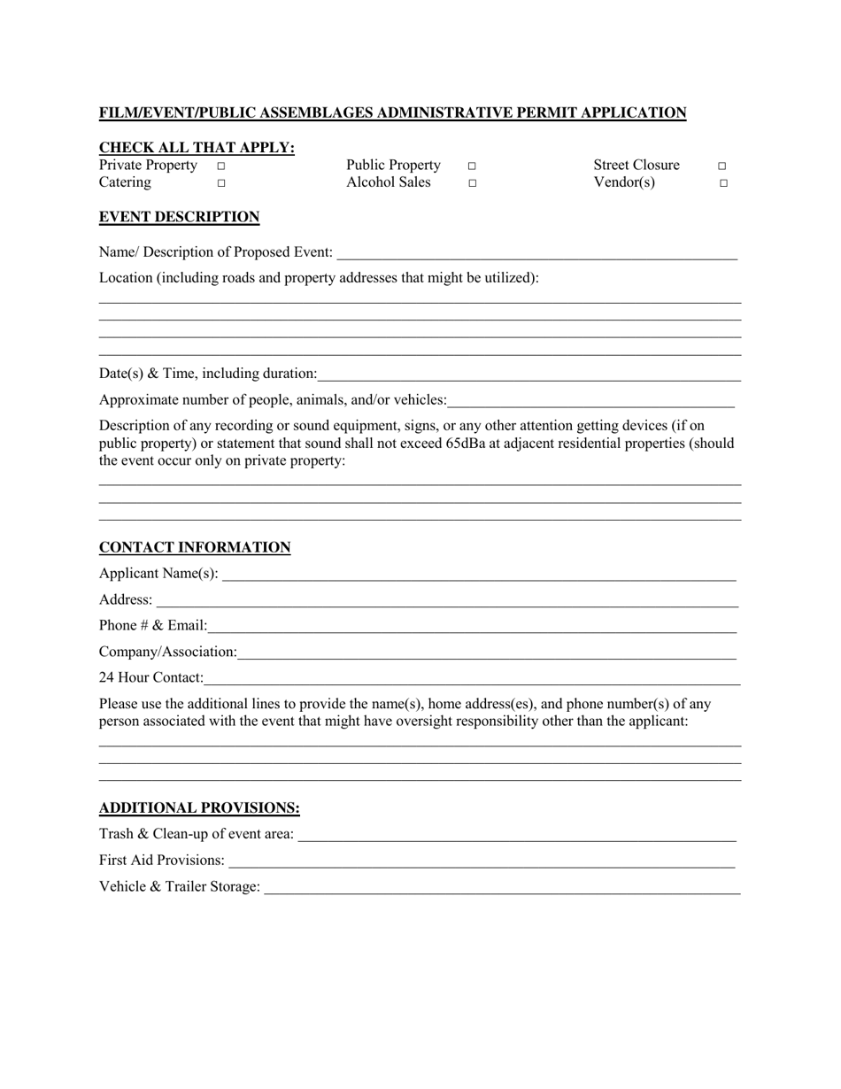 Film / Event / Public Assemblages Administrative Permit Application - City of Johns Creek, Georgia (United States), Page 3