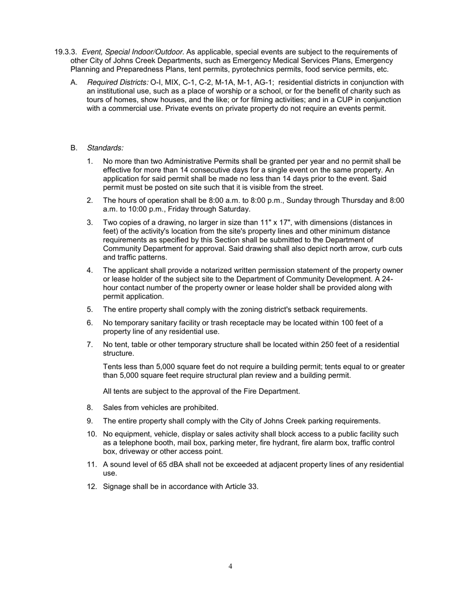 Special Event Permit Application (Administrative Permit) - City of Johns Creek, Georgia (United States), Page 4