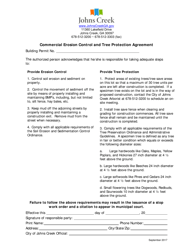 Document preview: Commercial Erosion Control and Tree Protection Agreement - City of Johns Creek, Georgia (United States)