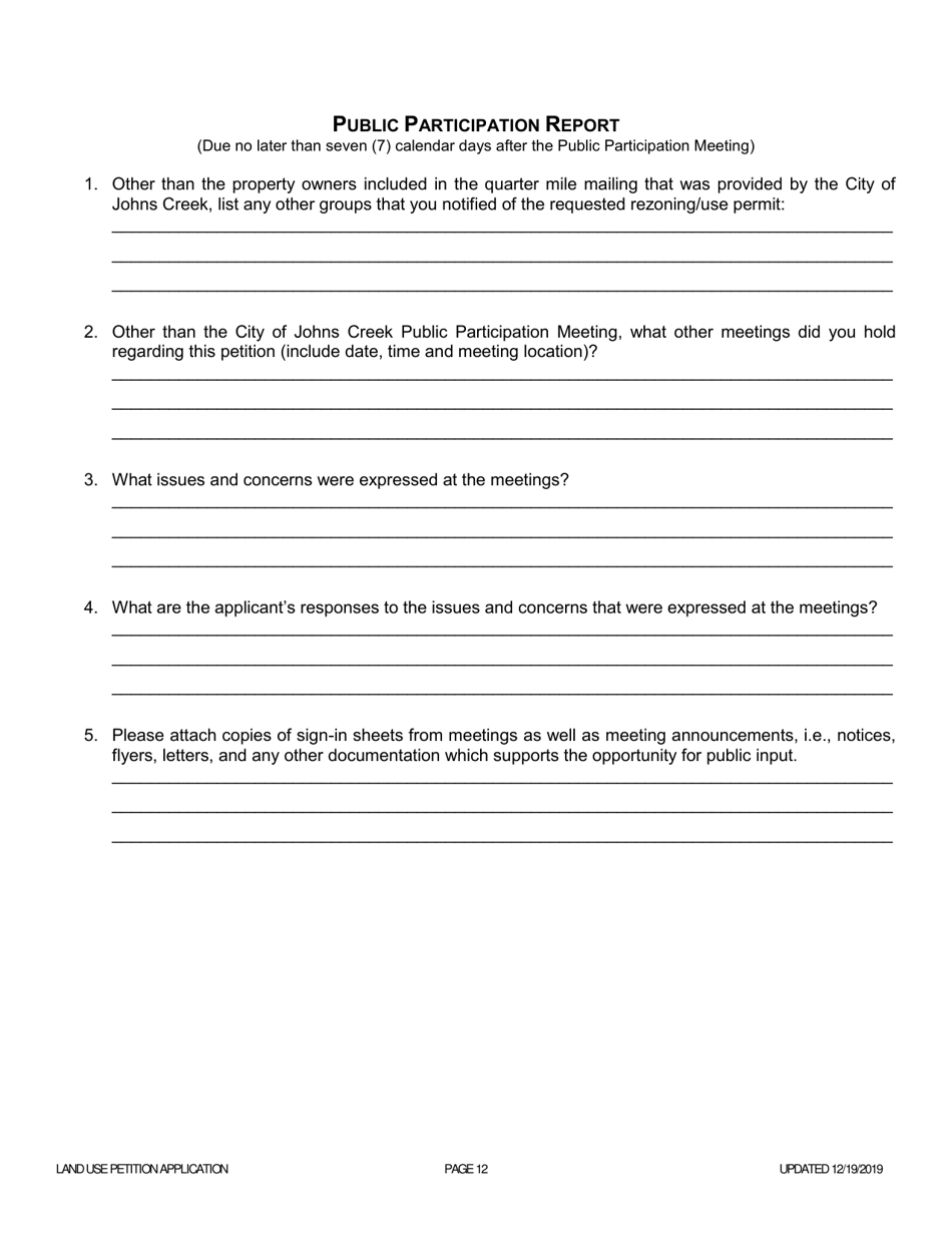 Land Use Petition Application - Rezoning, Use Permit  Concurrent Variance - City of Johns Creek, Georgia (United States), Page 12