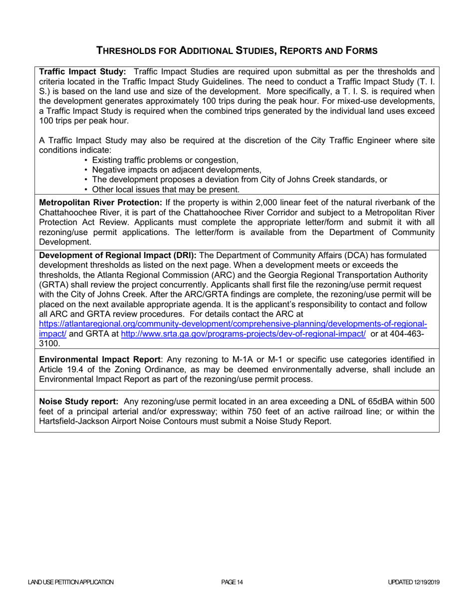 Land Use Petition Application - Rezoning, Use Permit  Concurrent Variance - City of Johns Creek, Georgia (United States), Page 14
