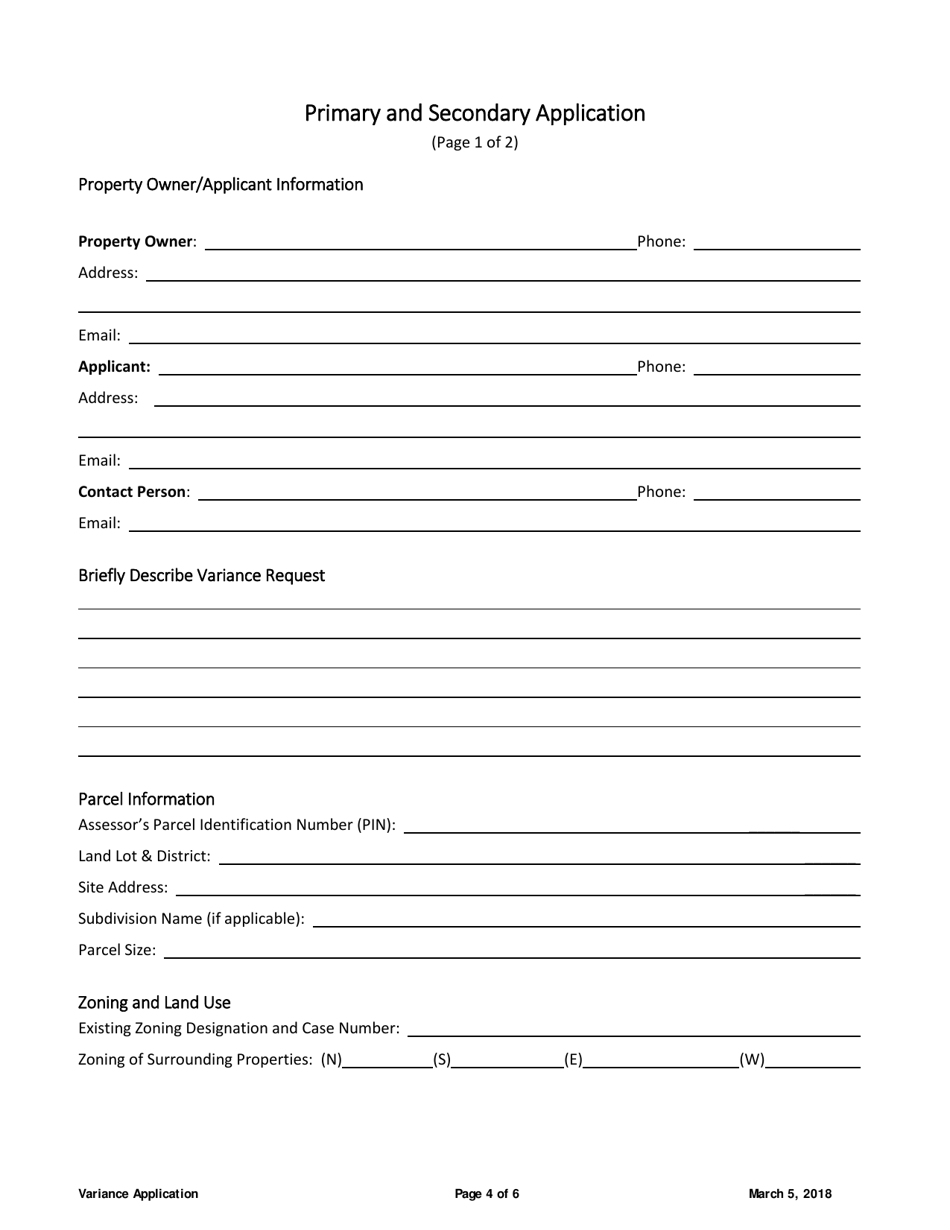 Primary and Secondary Variance Application - City of Johns Creek, Georgia (United States), Page 4