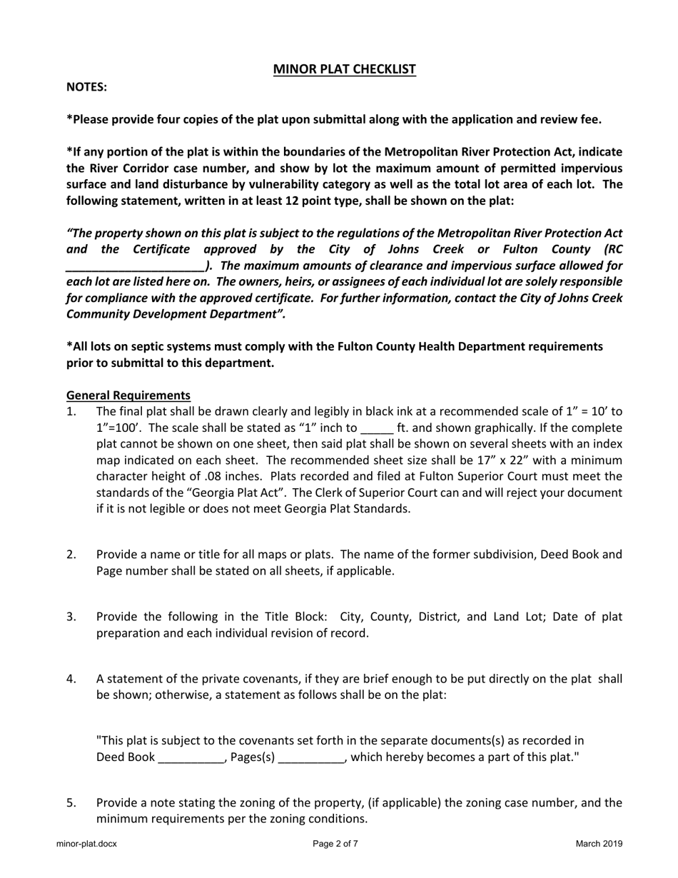 Minor Plat Application - City of Johns Creek, Georgia (United States), Page 2