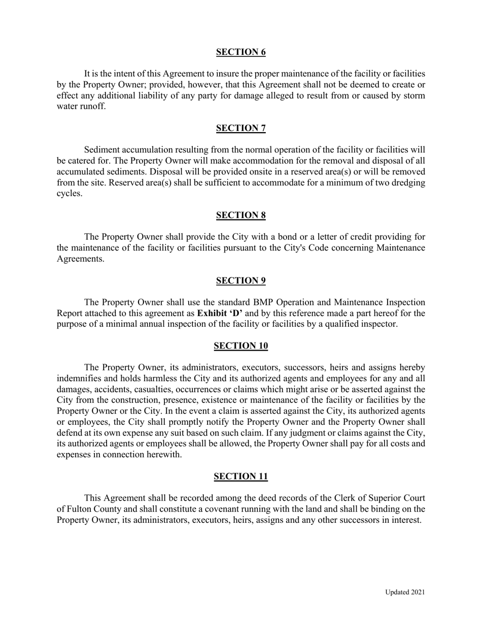 Stormwater Facilities Maintenance Agreement - City of Johns Creek, Georgia (United States), Page 3