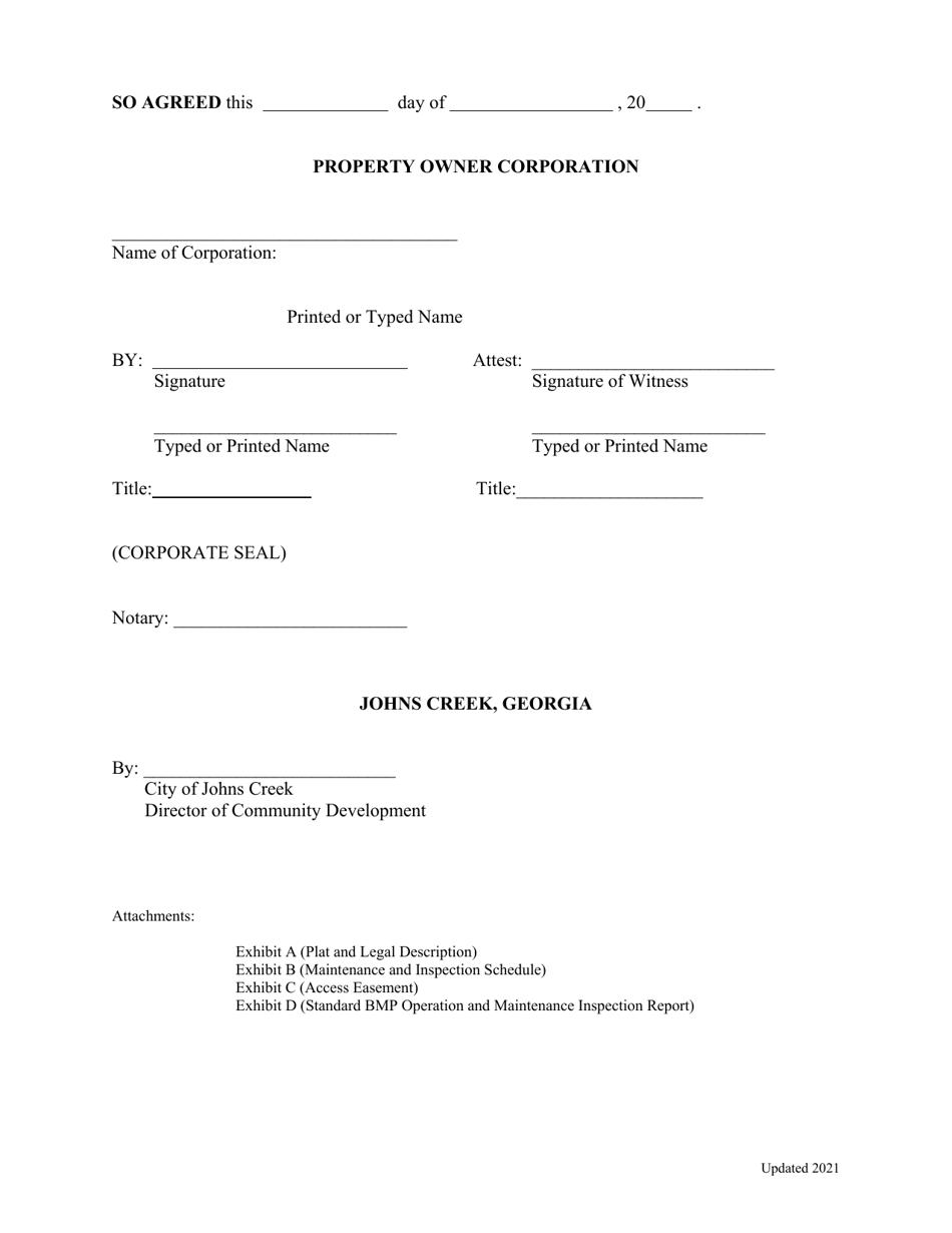 Stormwater Facilities Maintenance Agreement - City of Johns Creek, Georgia (United States), Page 5