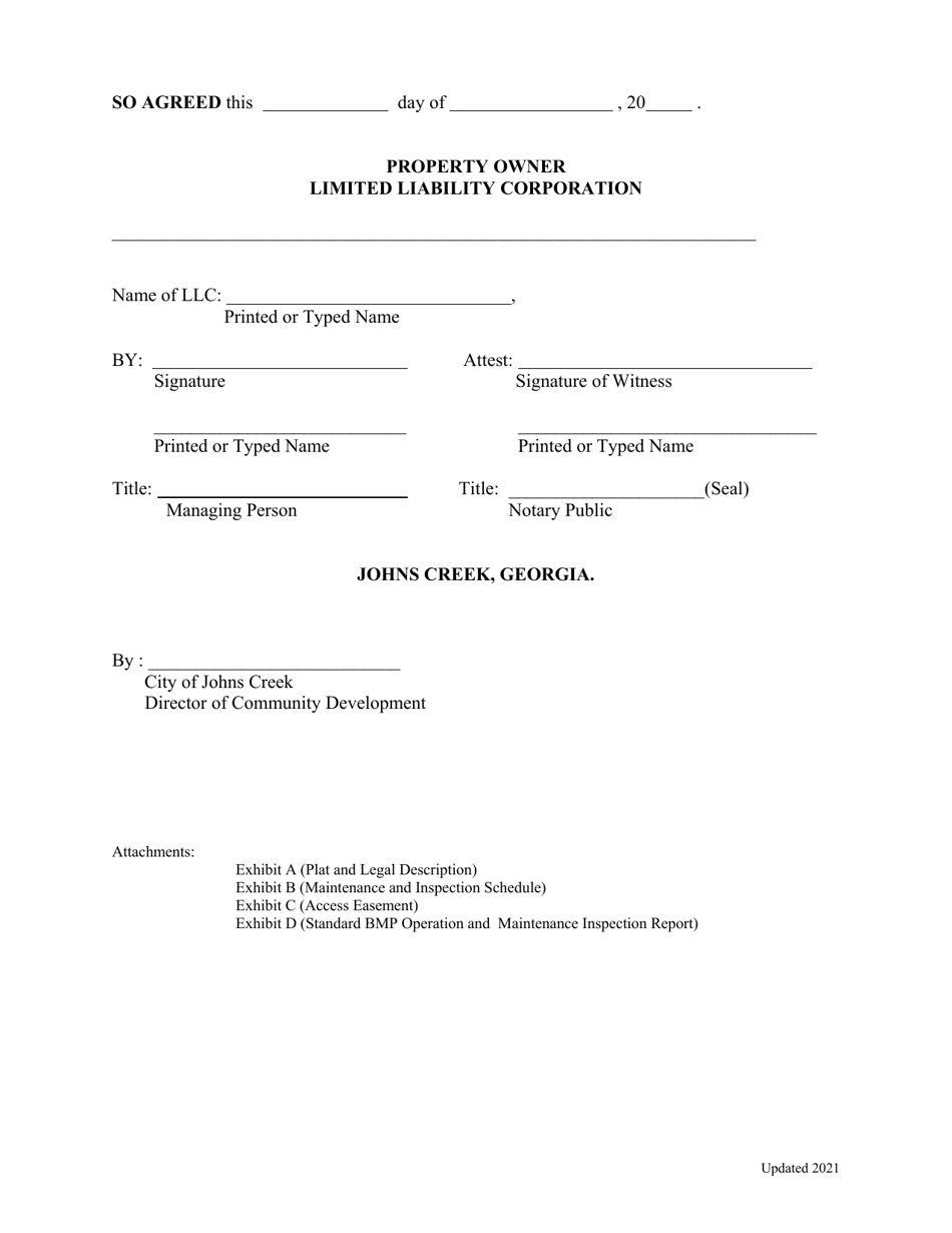 Stormwater Facilities Maintenance Agreement - City of Johns Creek, Georgia (United States), Page 7