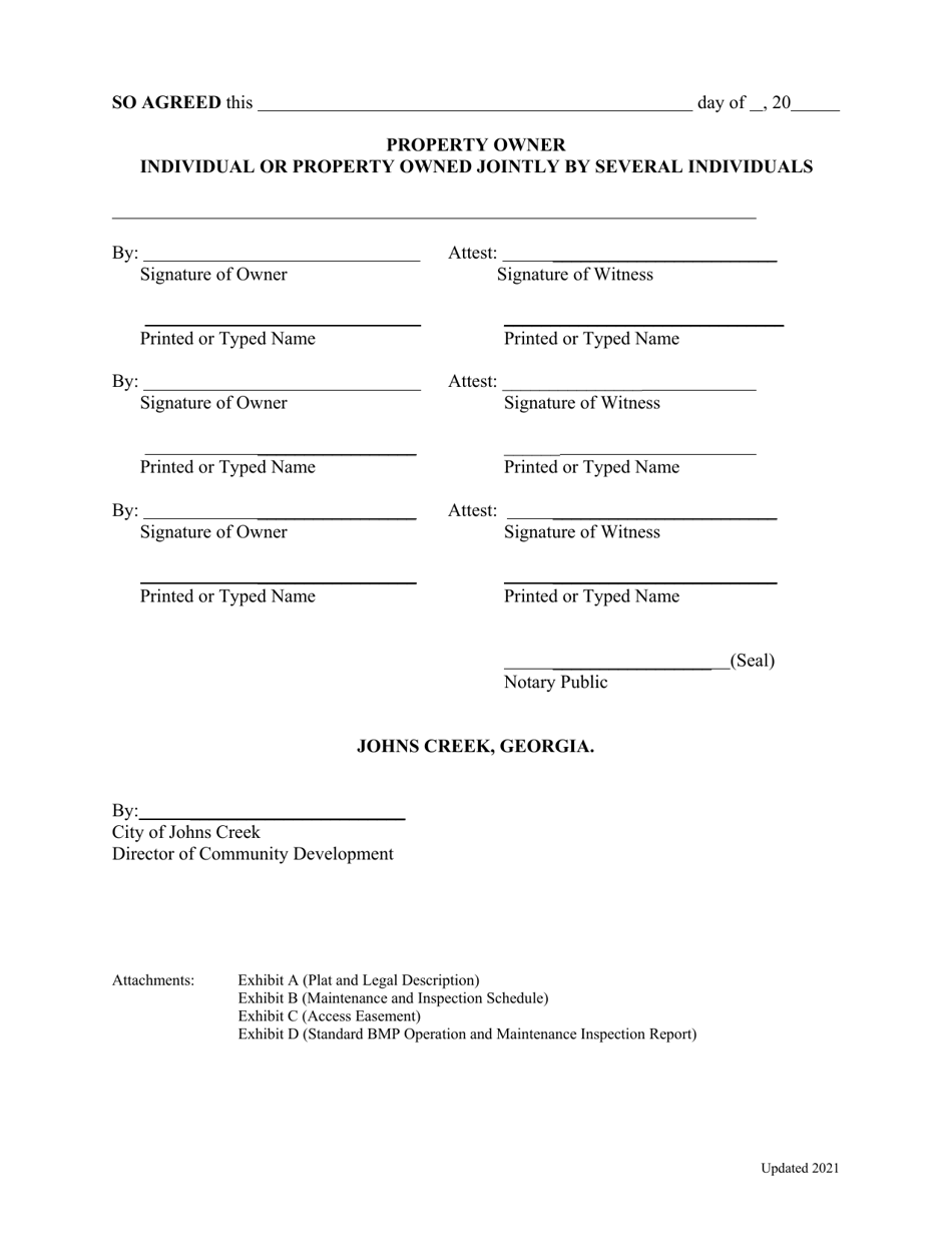 Stormwater Facilities Maintenance Agreement - City of Johns Creek, Georgia (United States), Page 8