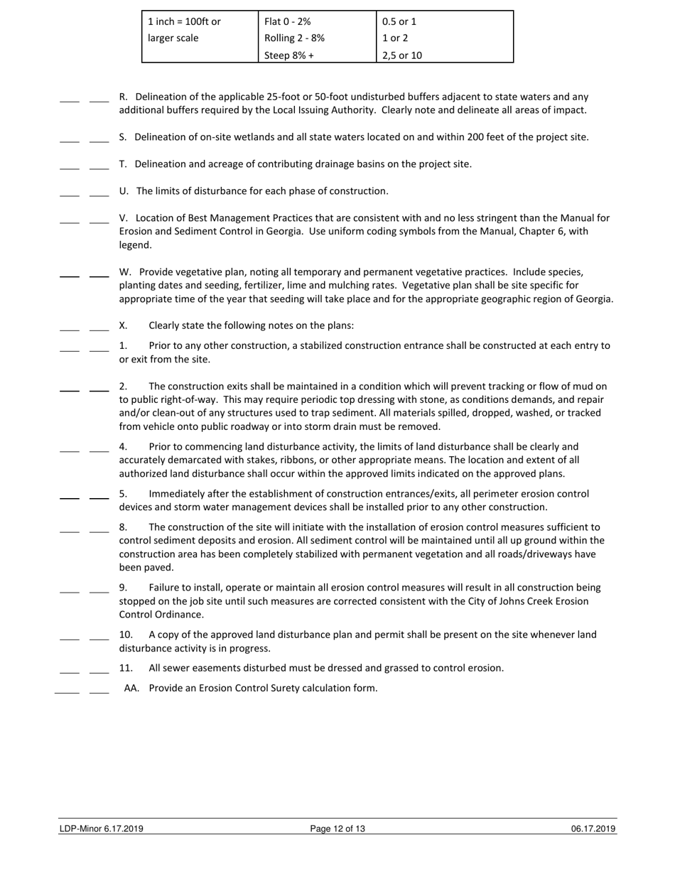 Minor Land Disturbance Permit Application - City of Johns Creek, Georgia (United States), Page 12