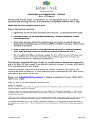 Minor Land Disturbance Permit Application - City of Johns Creek, Georgia (United States)