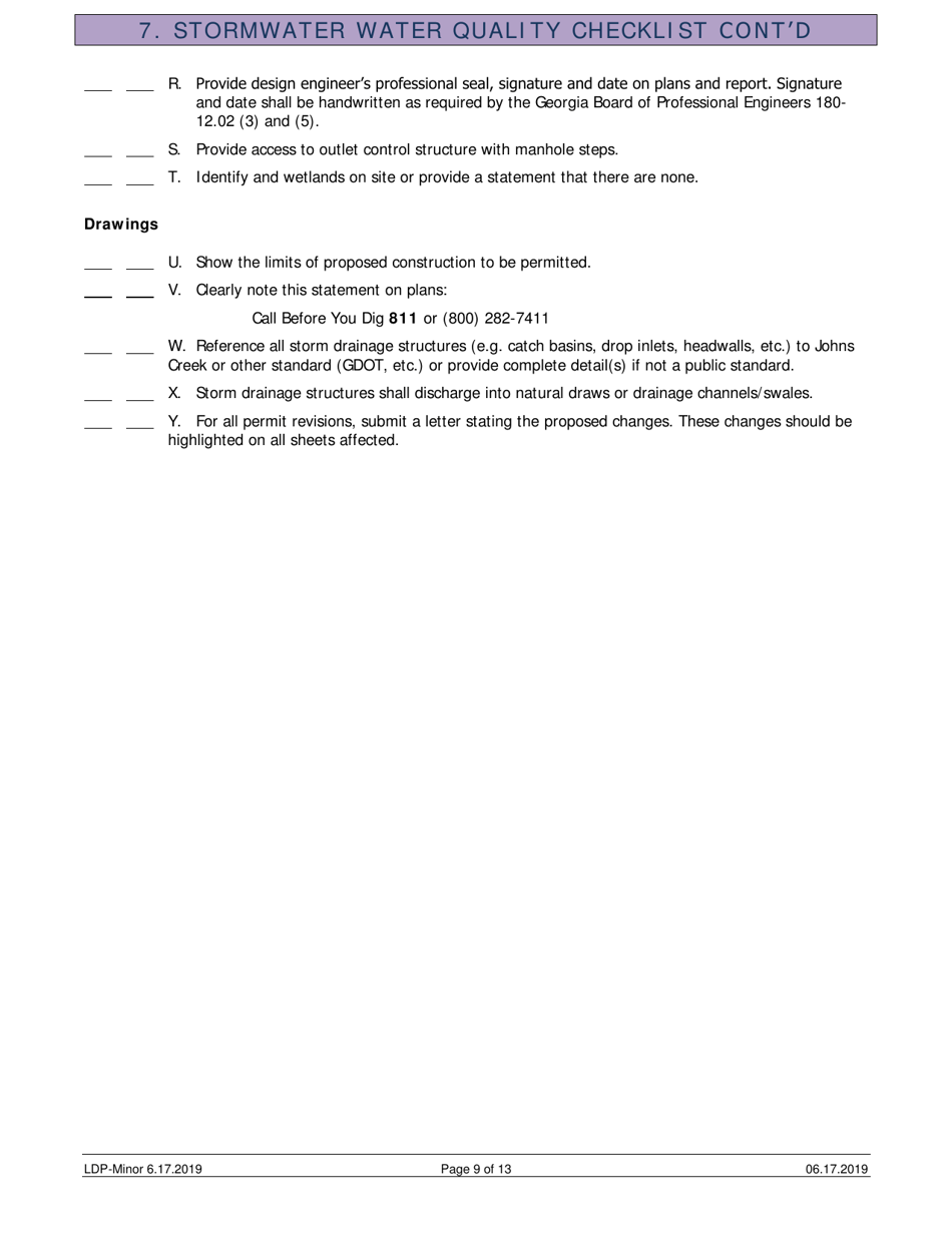 Minor Land Disturbance Permit Application - City of Johns Creek, Georgia (United States), Page 9
