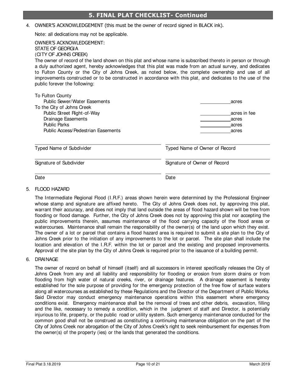 Final Plat  as-Built Application - City of Johns Creek, Georgia (United States), Page 10
