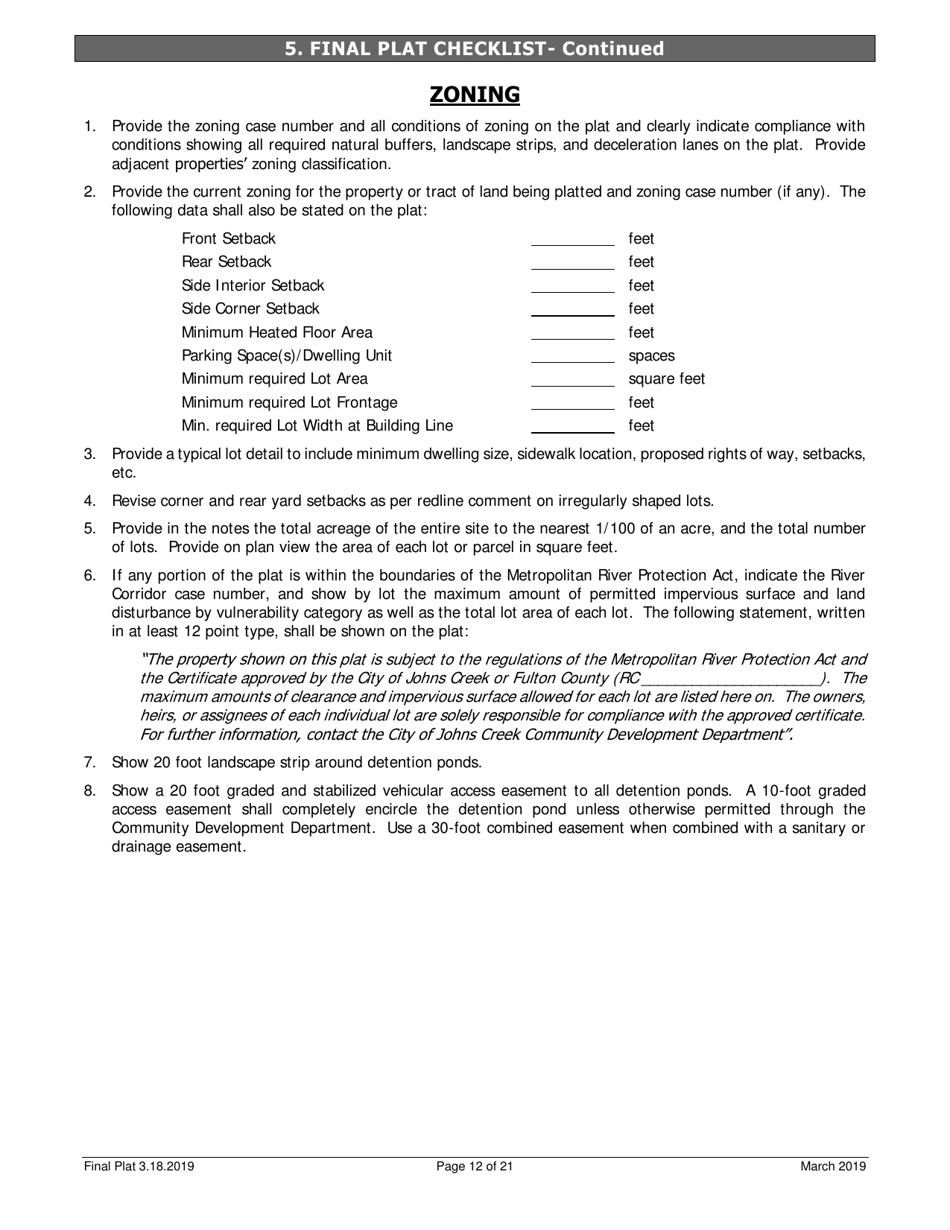 Final Plat  as-Built Application - City of Johns Creek, Georgia (United States), Page 12