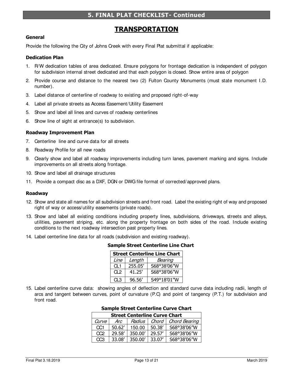 Final Plat  as-Built Application - City of Johns Creek, Georgia (United States), Page 13