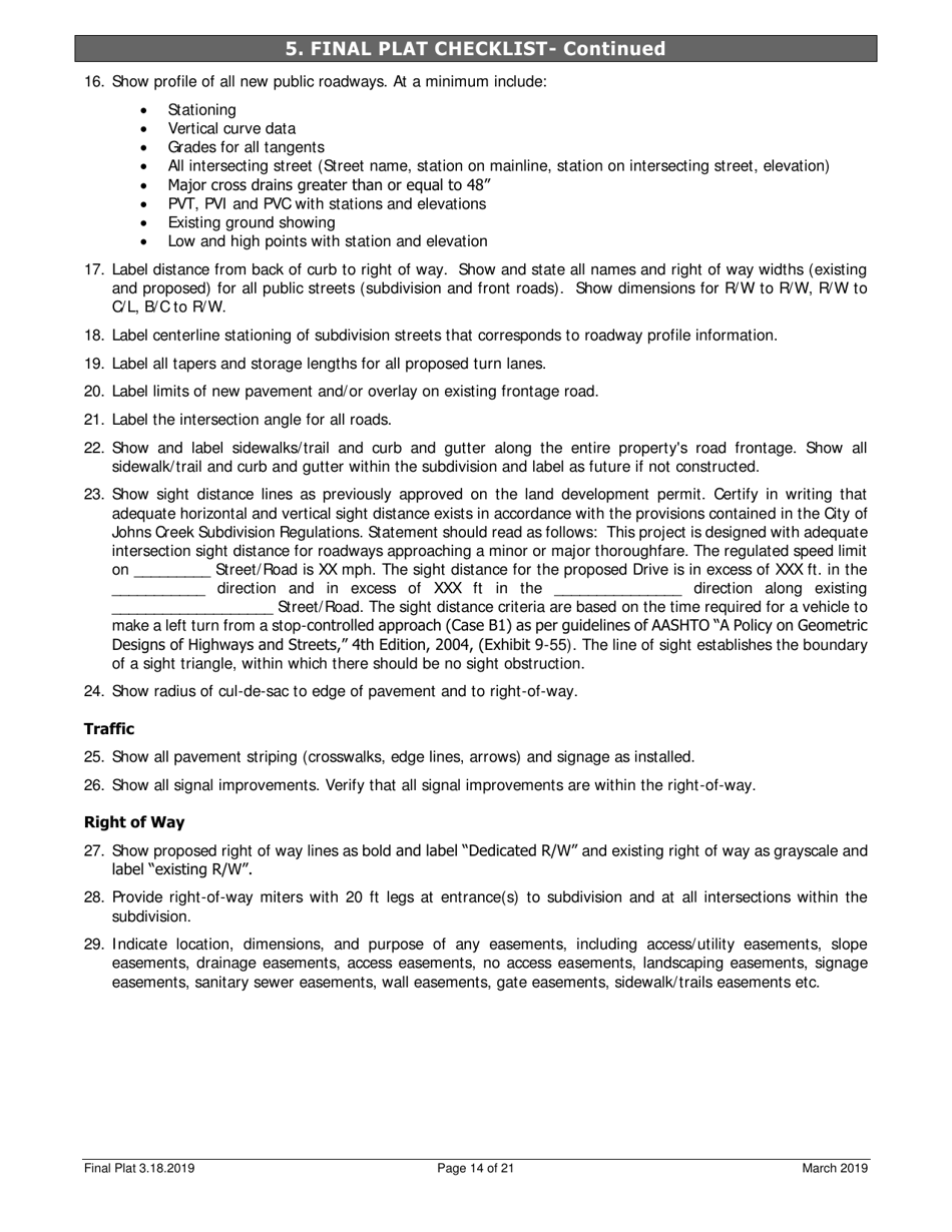 Final Plat  as-Built Application - City of Johns Creek, Georgia (United States), Page 14