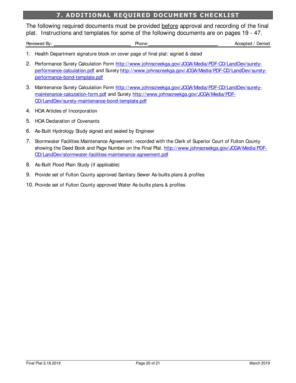 Final Plat  as-Built Application - City of Johns Creek, Georgia (United States), Page 19