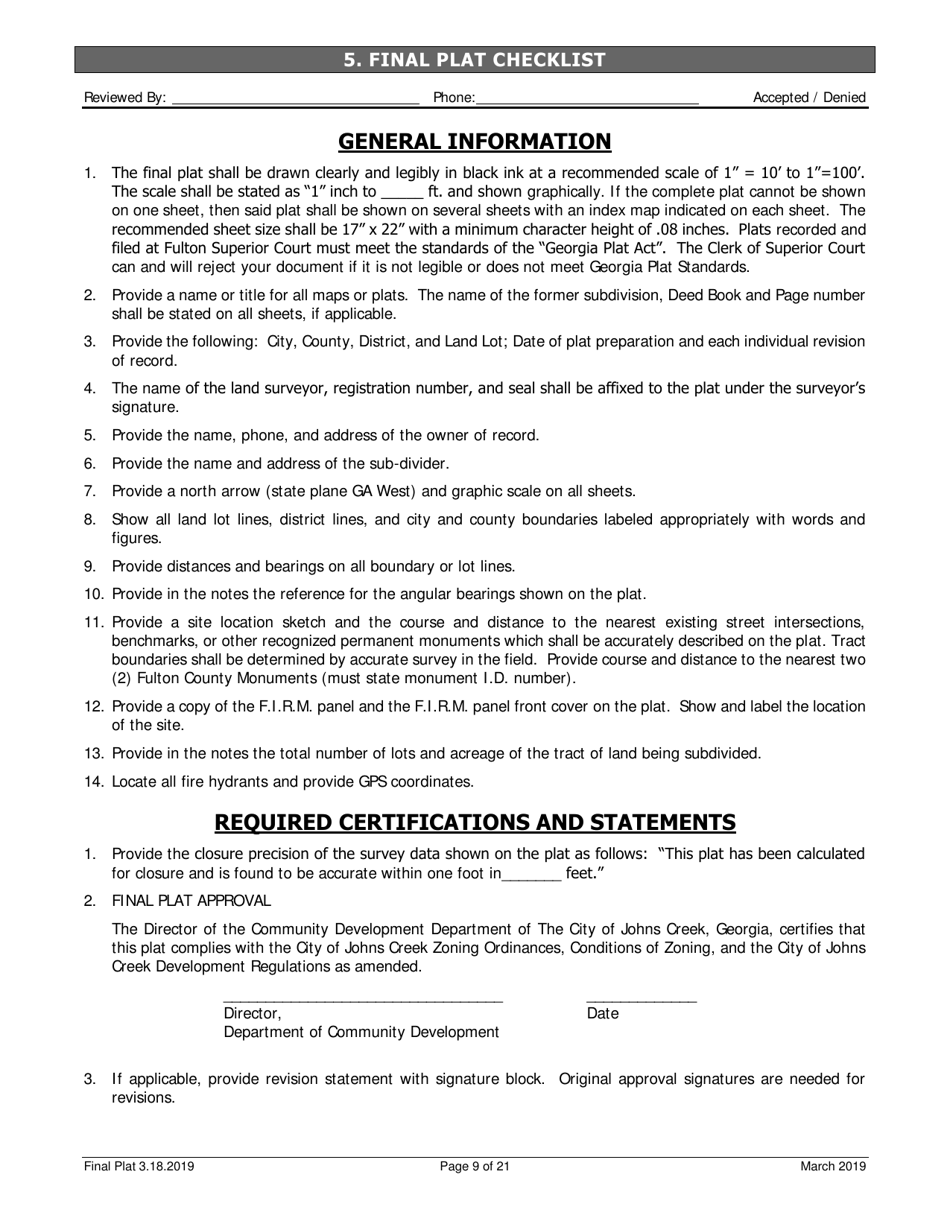 Final Plat  as-Built Application - City of Johns Creek, Georgia (United States), Page 9
