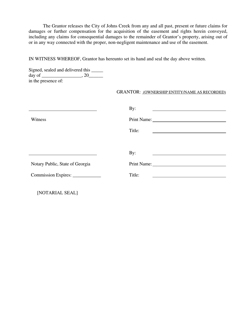 Perpetual Sidewalk Easement - City of Johns Creek, Georgia (United States), Page 2