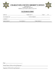 Statement Form - Charlevoix County, Michigan