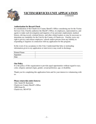 Victim Services Unit Application - Charlevoix County, Michigan, Page 3
