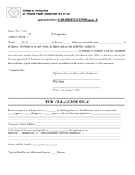 Application for Cabaret License - Village of Amityville, New York, Page 4